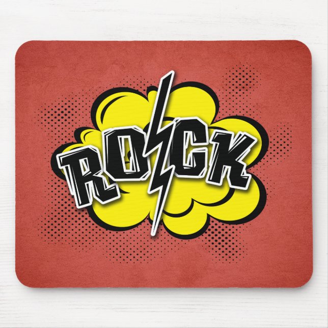 Comic style rock illustration mouse pad (Front)