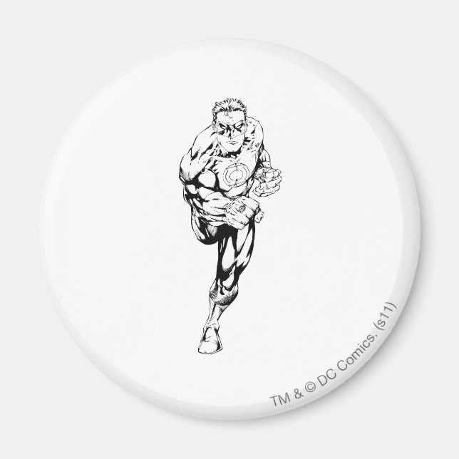 Comic Style - Running, Black and White Magnet (Front)