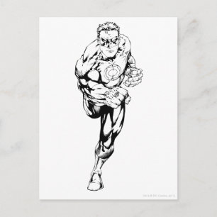 Comic Style - Running, Black and White Postcard