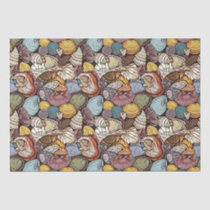Comic Style Seashells Repeating Pattern Tissue Paper