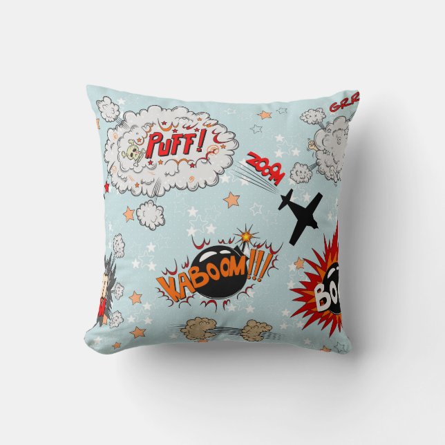 Comic Style Super Hero Design Cushion (Front)
