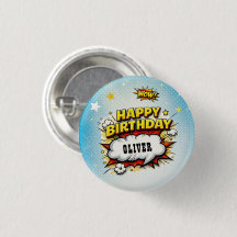 Comic Style Superhero Boy's Name Birthday 