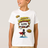 Comic Style Superhero Boy's Name Birthday