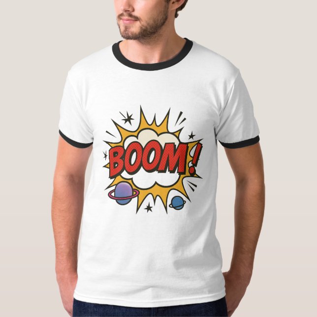 Comic Style T-Shirt – Retro Pop Art Explosion Tee (Front)