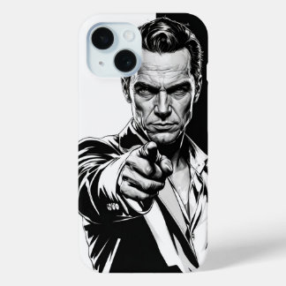 Comic Style Virile Man iPhone 15 Case