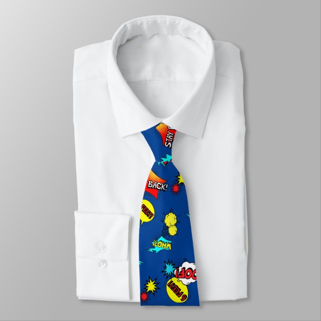 Comic Super Hero Stay Back 6 Feet 2020 Keepsake Tie (Tied)