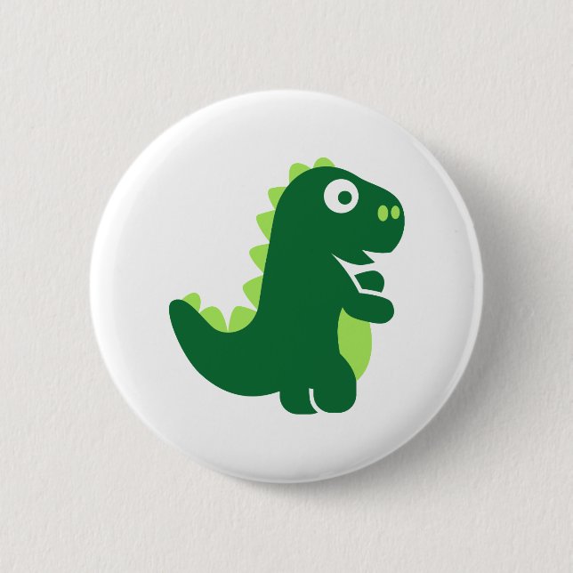 Comic T-Rex 6 Cm Round Badge (Front)