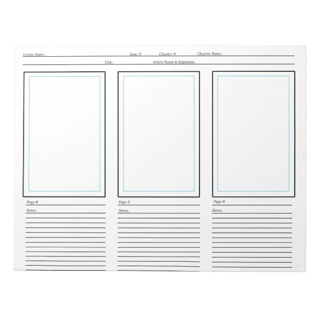 Comic Template Notepad (Front)