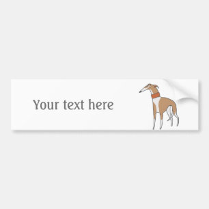 Comic Whippet Dog Customisable Bumper Sticker