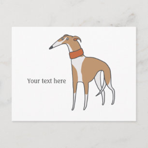 Comic Whippet Dog Customisable Postcard