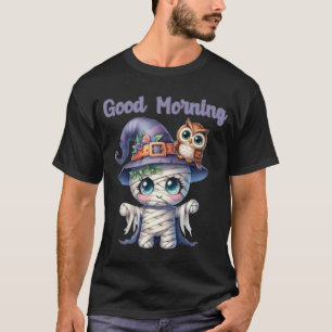 Comic witchy boo Halloween good morning  T-Shirt
