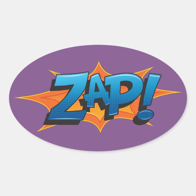 Comic Zap! Oval Sticker (Front)