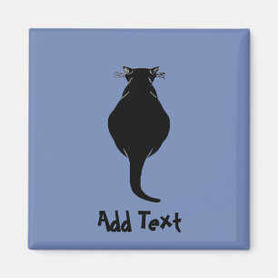 Comical Black Cat, add text Magnet