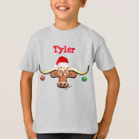 Comical Christmas Longhorn Steer