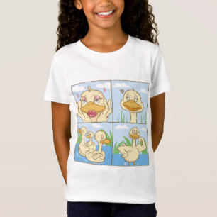 Comical Duck Relashionship Cartoon Design T-Shirt