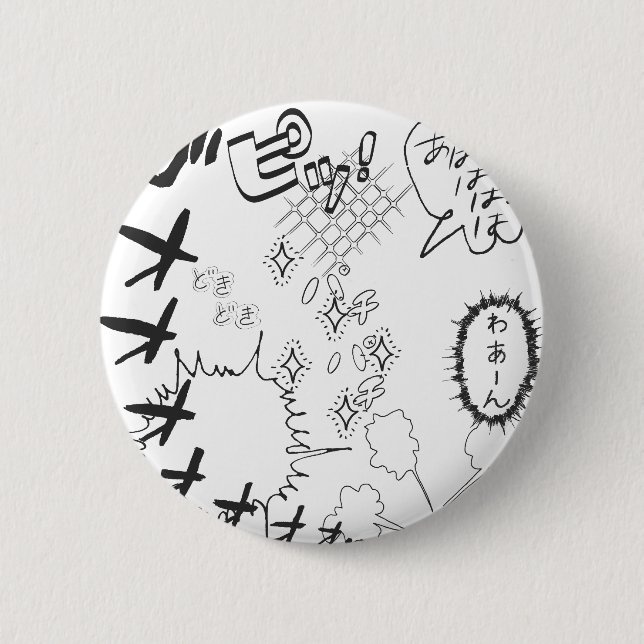 Comical effect of Japanese Manga 6 Cm Round Badge (Front)