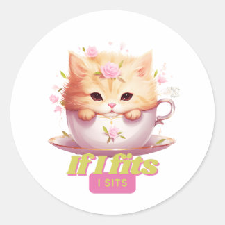 Comical Gifts for Cat Lovers Classic Round Sticker