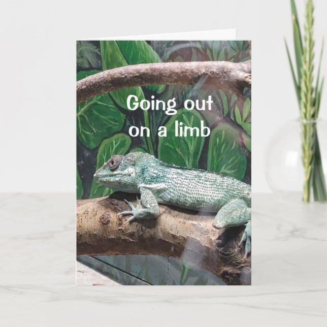 COMICAL LIZARD SAYS "YOU ARE 40" BIRTHDAY CARD (Front)