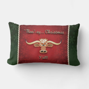 Comical Longhorn Steer Lumbar Cushion