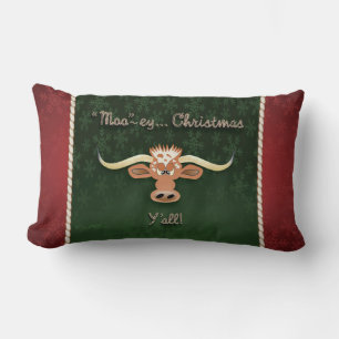 Comical Longhorn Steer Lumbar Cushion