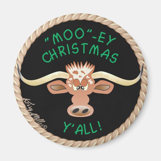 Comical Longhorn Steer Magnet (Front)