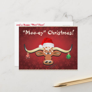 Comical Longhorn Steer Postcard