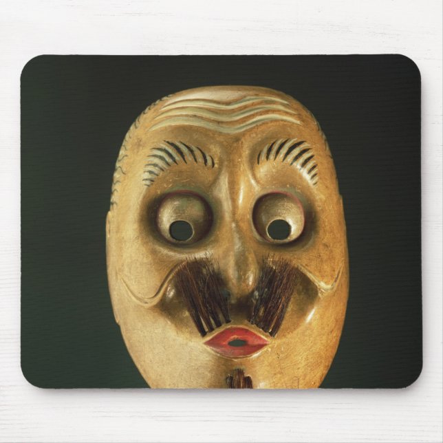 Comical Mask, Noh Theatre Mouse Pad (Front)
