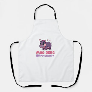Comical MOO DENG HIPPO ENERGY Animal Lover Hippo T Apron