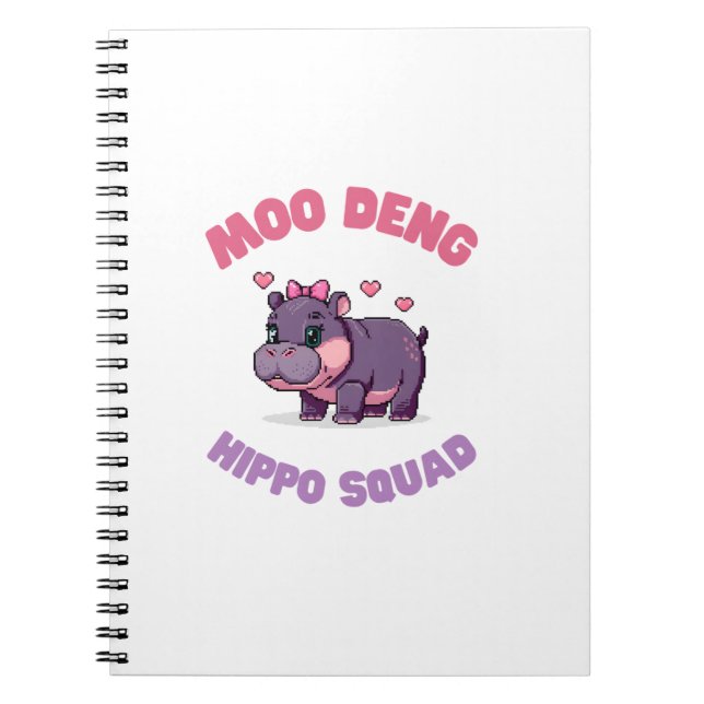 Comical MOO DENG HIPPO SQUAD Hippo Revolution Zook Notebook (Front)