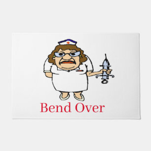 Comical Nurse, add text, personalise Floor Mat