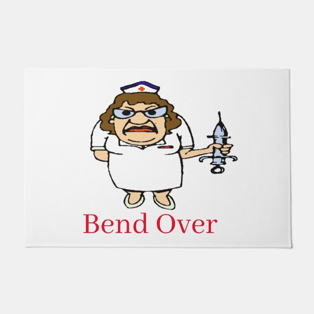 Comical Nurse, add text, personalise Floor Mat (Front)