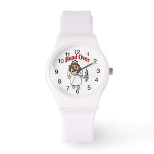 Comical Nurse Bend Over Clock Watch