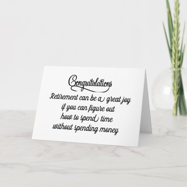 COMICAL *RETIREMENT* SENTIMENTS CARD (Front)