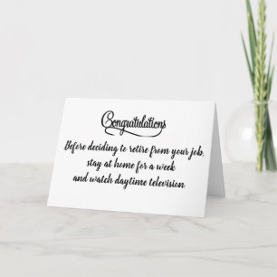 COMICAL *RETIREMENT* SENTIMENTS CARD