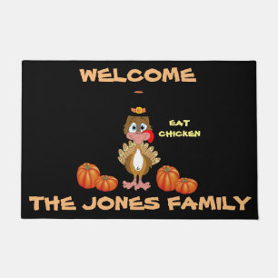 Comical Thanksgiving Turkey Doormat