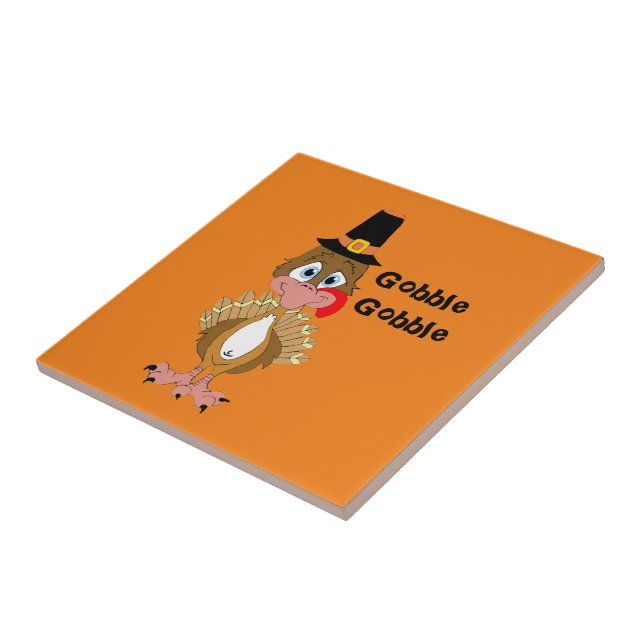 Comical Thanksgiving Turkey Tile (Side)