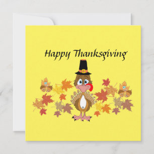Comical Turkey And Friends Thanksgiving Card