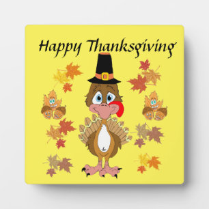 Comical Turkey And Friends Thanksgiving Plaque
