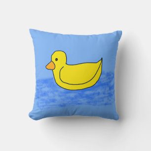 Comical Yellow Ducky Throw Pillow