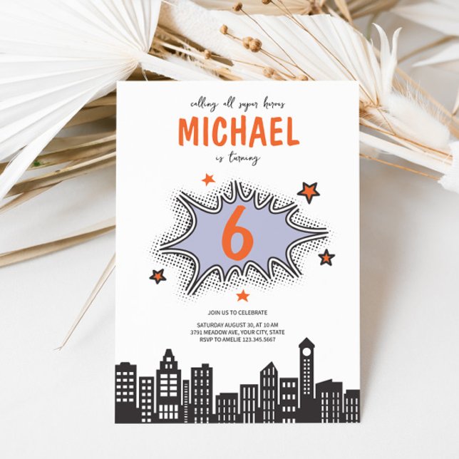 Comics Book Superhero Any Age Birthday Invitation  (Creator Uploaded)