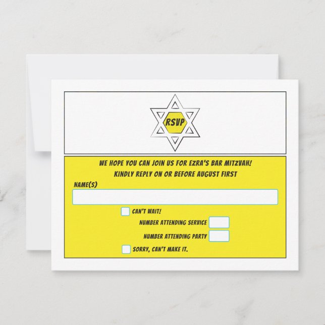 Comics Comic Book Bar Mitzvah or Bat Mitzvah RSVP (Front)