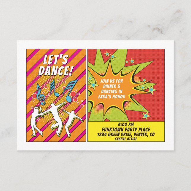 Comics Comic Book Bar or Bat Mitzvah Reception Enclosure Card (Front)