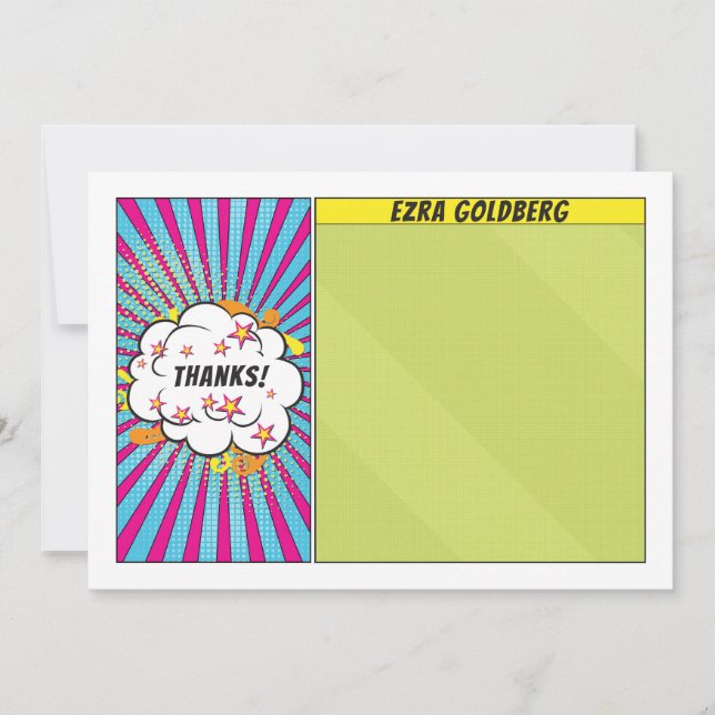 Comics Comic Book Bar or Bat Mitzvah Thank You (Front)