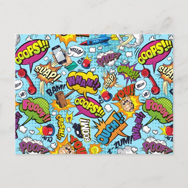 Comics Pattern Postcard (Front)