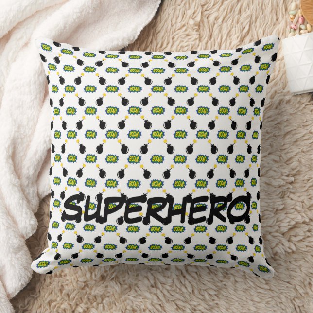 Comics Superhero NAME Pow Bang Bomb Kids Fun Cushion (Blanket)