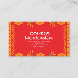 Comida Mexicana Food Truck Papel Picado Business Card