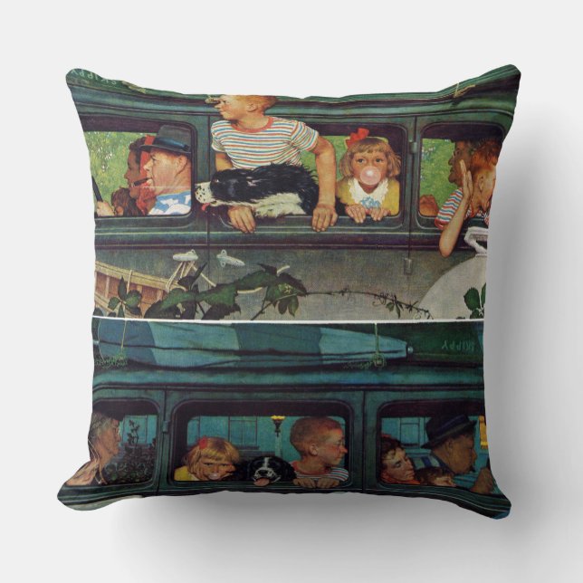 Coming and Going by Norman Rockwell Cushion (Front)