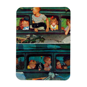 Coming and Going by Norman Rockwell Magnet