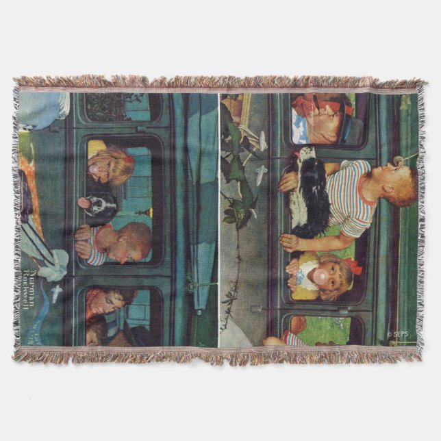 Coming and Going by Norman Rockwell Throw Blanket (Front)