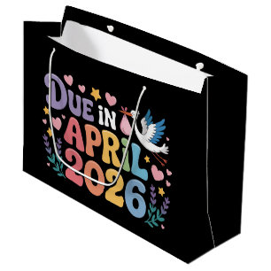 Coming April 2026 Due in New Baby Mummy Pregnancy Large Gift Bag